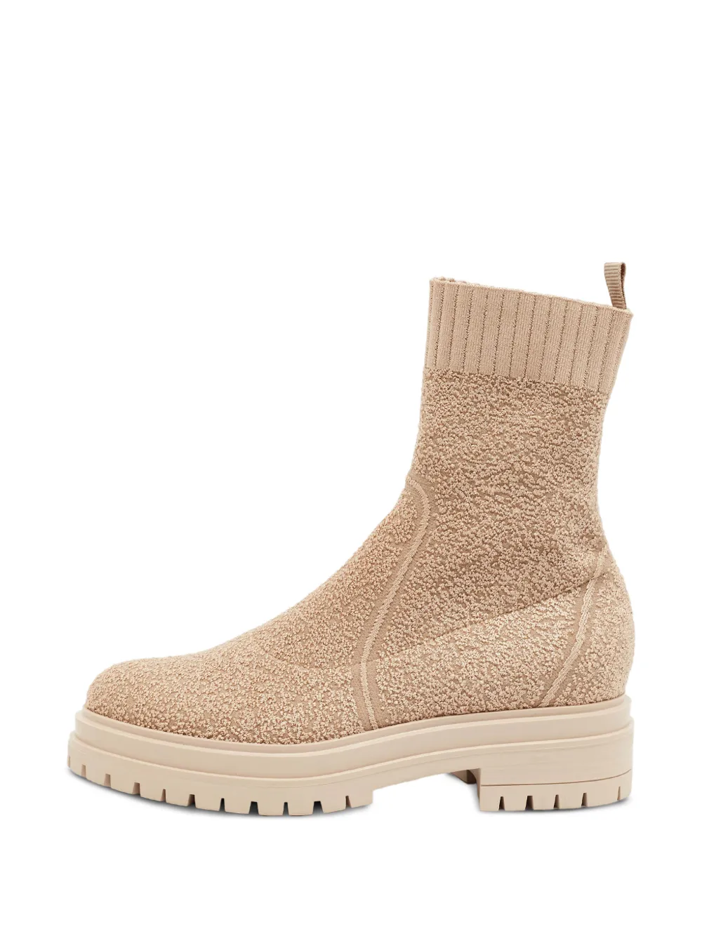 Gianvito Rossi Martis ribbed combat boots - Nude