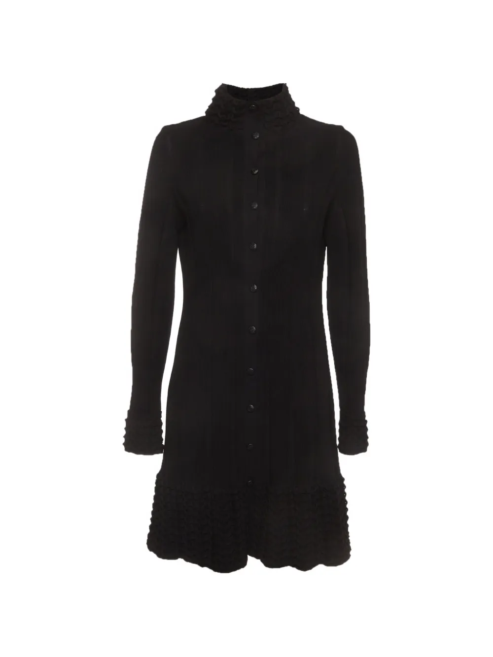 CHANEL Pre-Owned ribbed-knit button-fastening dress - Schwarz