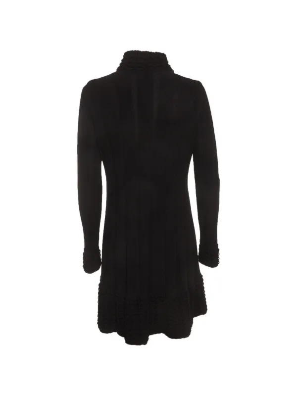 chanel black knit dress Pre-Owned ribbed-knit button-fastening | mens formal shoes