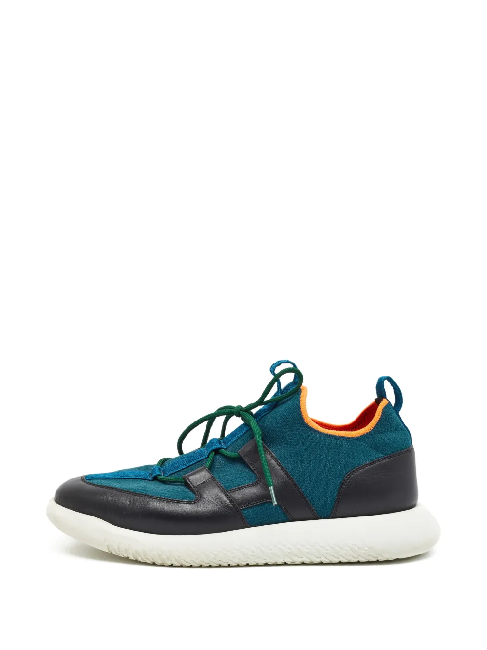 Hermès Pre-Owned Duel leather panelled sneakers - Blu