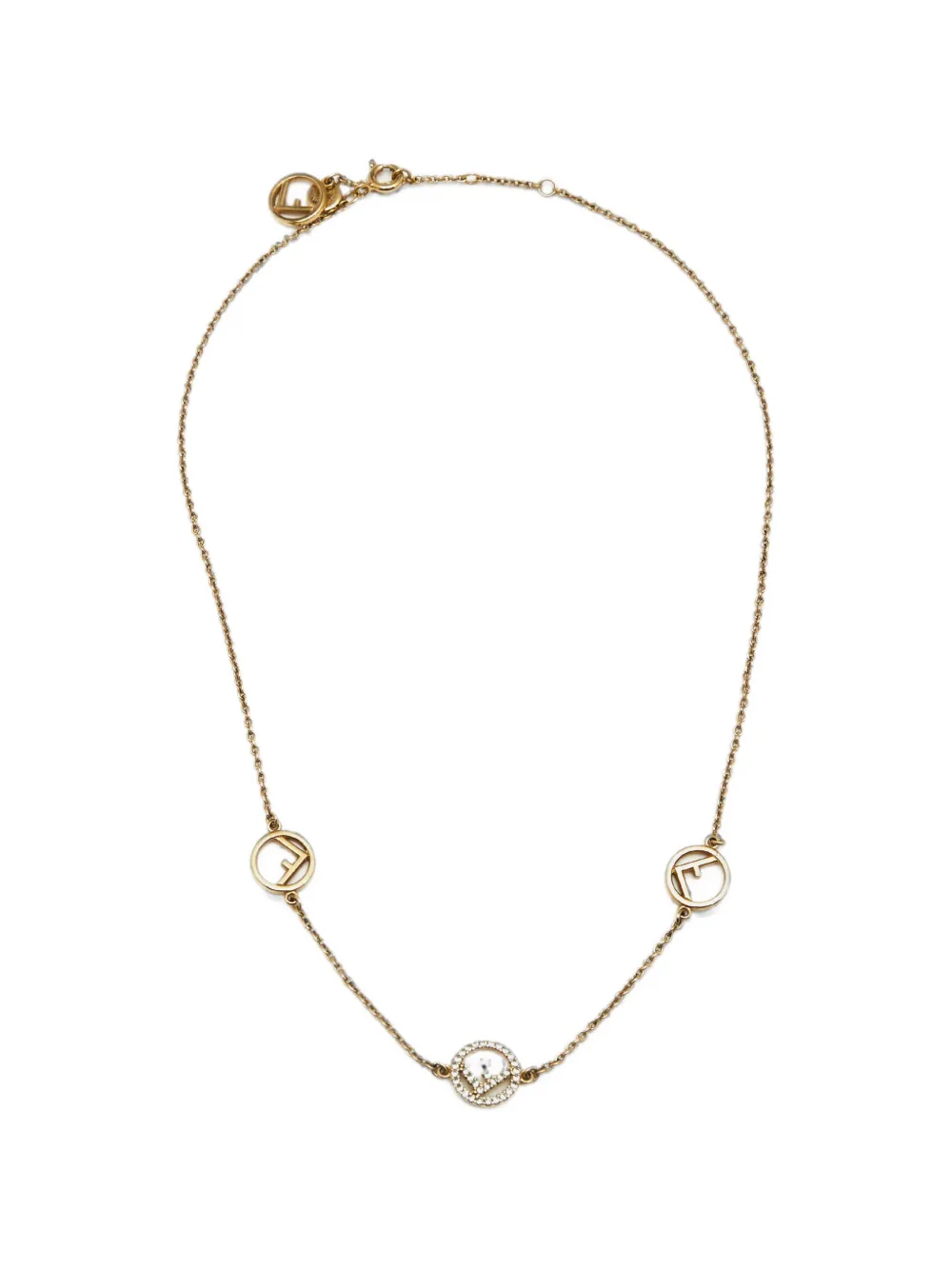 Fendi Pre-Owned F is Fendi crystal station necklace - Oro