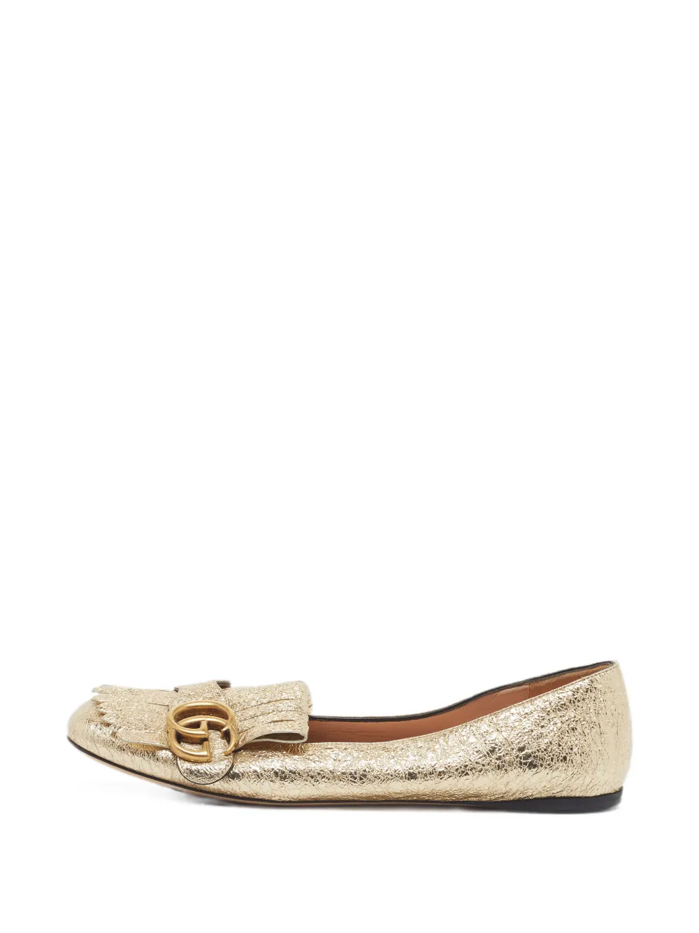 Gucci Pre-Owned Marmont fringe ballet flats - Gold