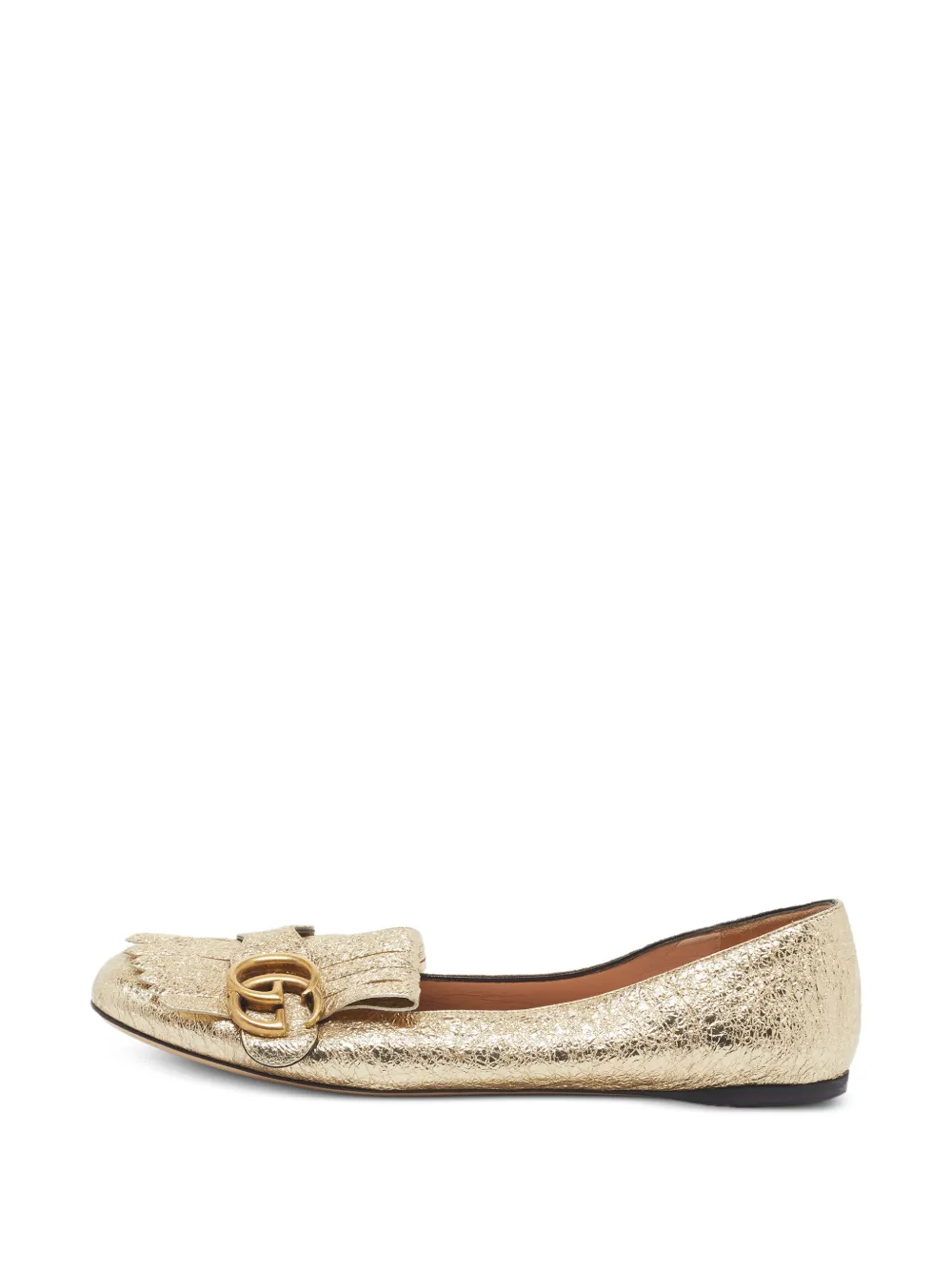 Gucci Pre-Owned Marmont fringe ballet flats - Oro
