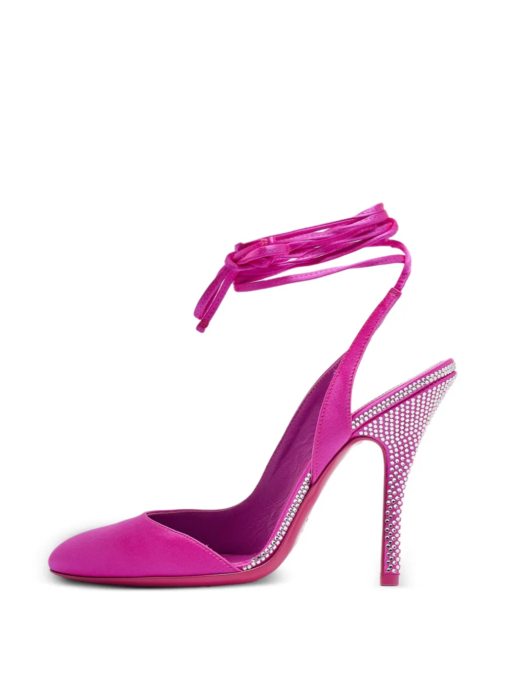 The Attico crystal-embellished ankle-strap pumps - Rosa