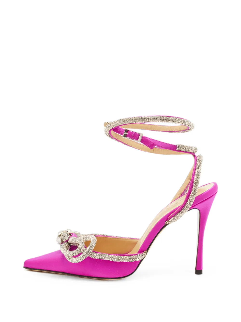 MACH & MACH Double Bow crystal-embellished heeled pumps - Rosa