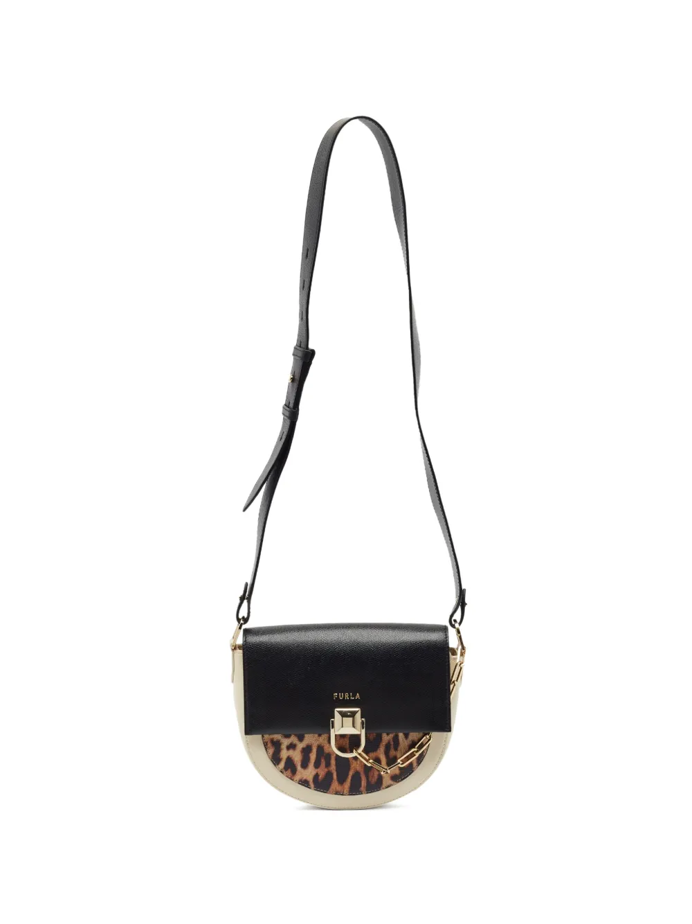 Furla Miss Mimi leopard-print crossbody bag - Nero