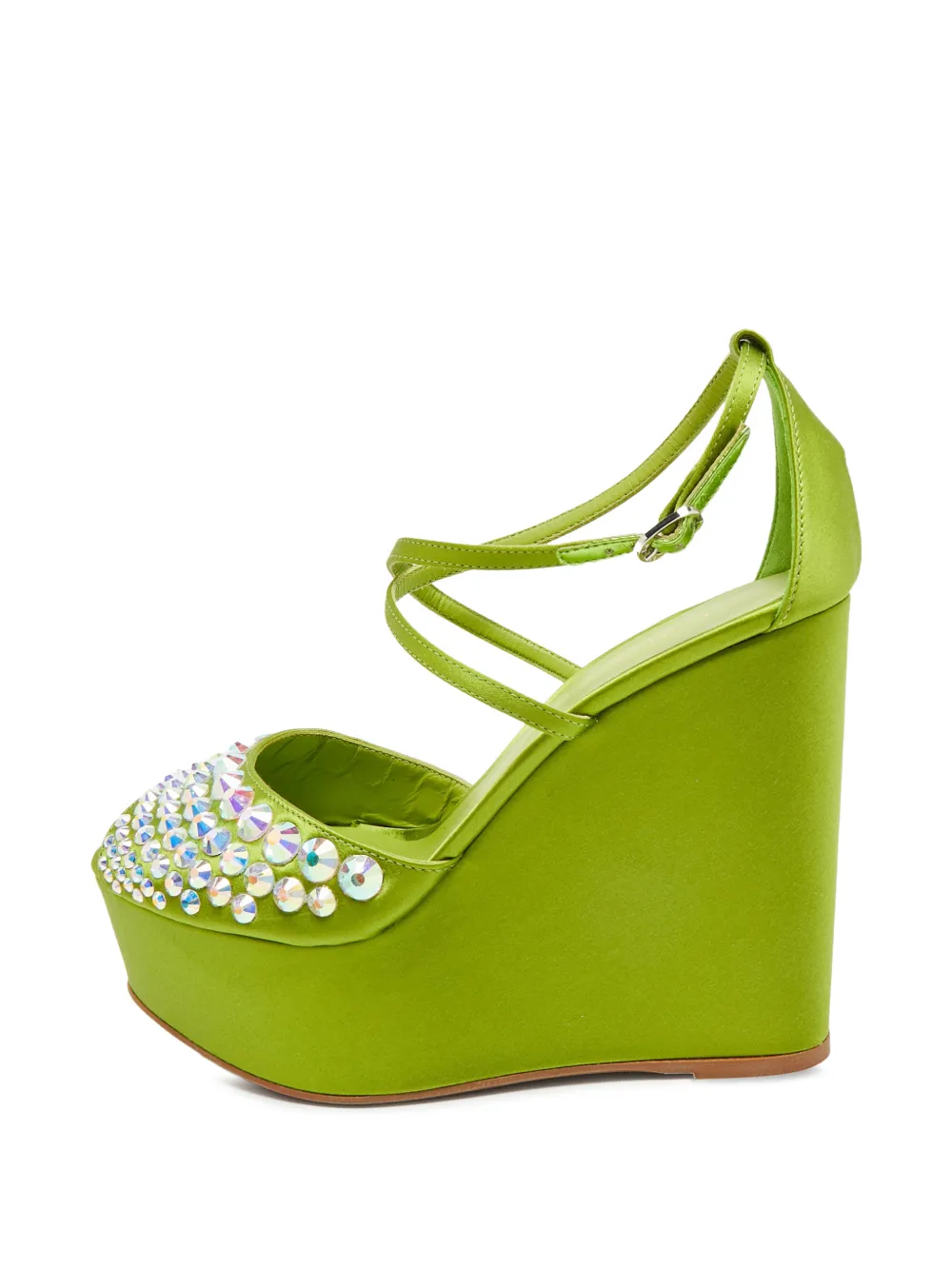 Le Silla crystal-embellished wedge sandals - Verde