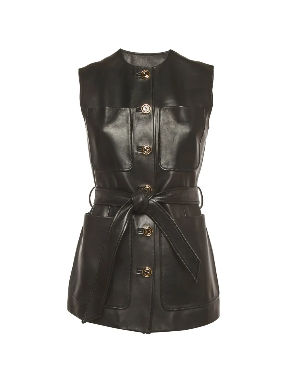 Gucci Pre-Owned belted leather vest - Nero