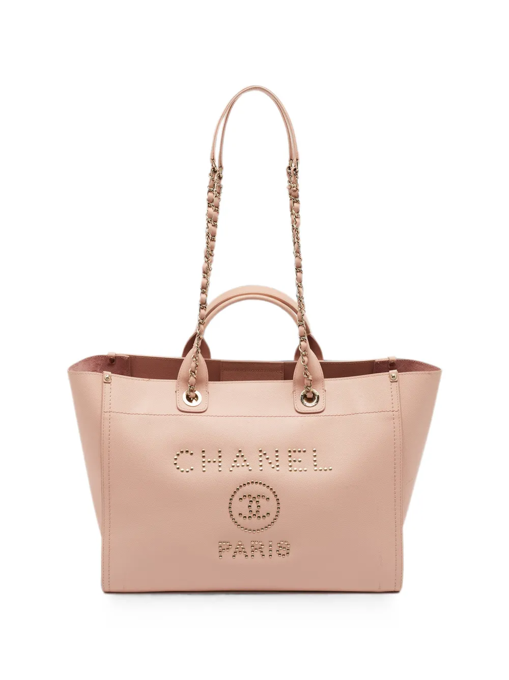 CHANEL Pre-Owned 2020 large Deauville studded tote bag - Rosa
