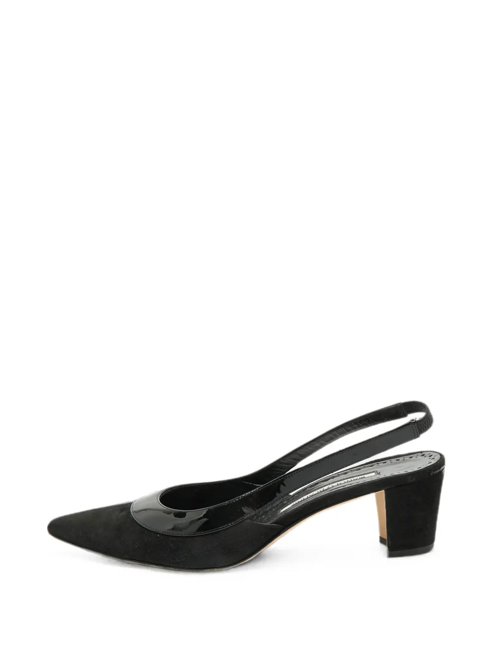 Manolo Blahnik pointed-toe slingback mules - Schwarz