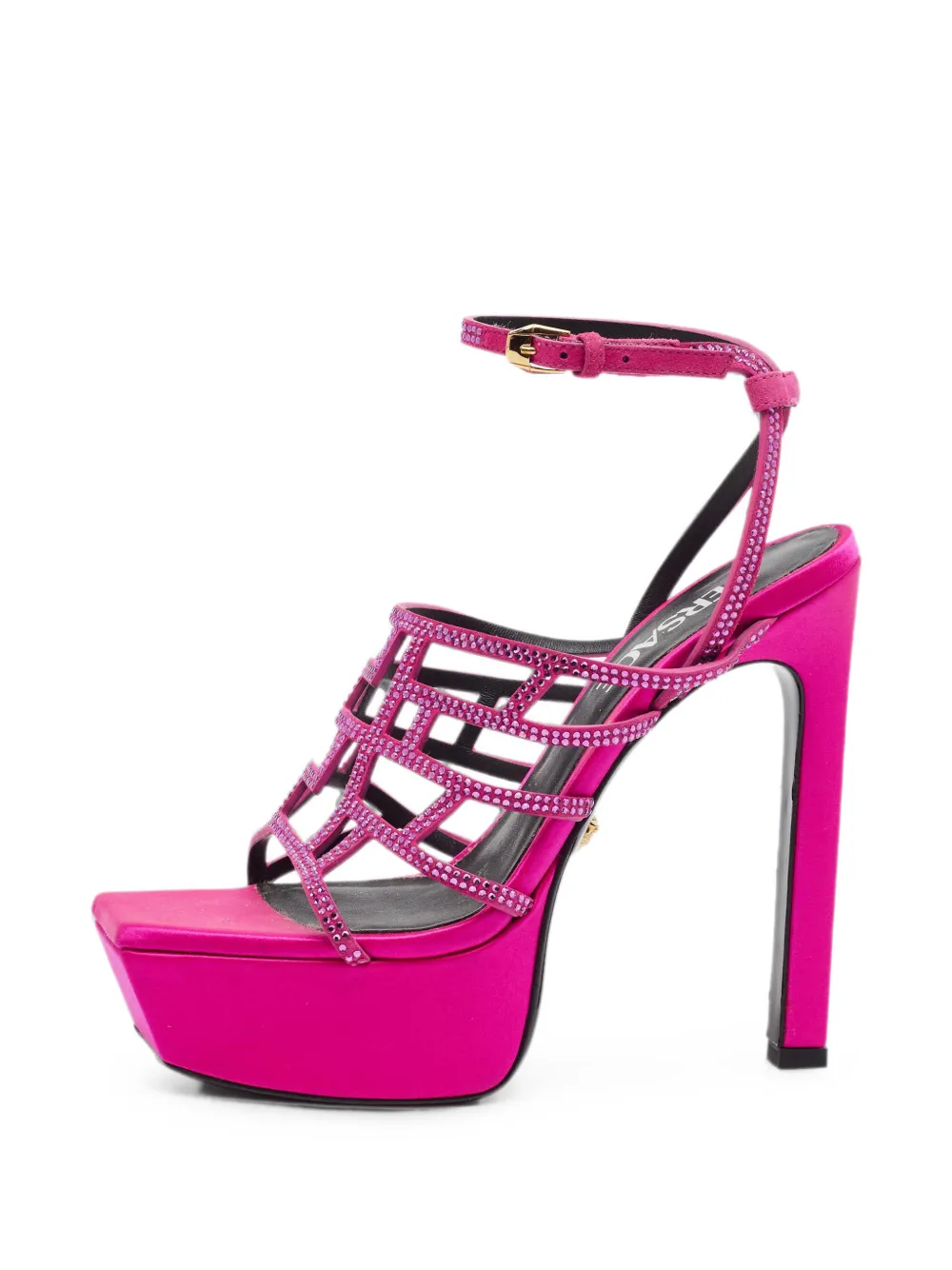 Versace Pre-Owned Greca Maze crystal-embellished sandals - Rosa