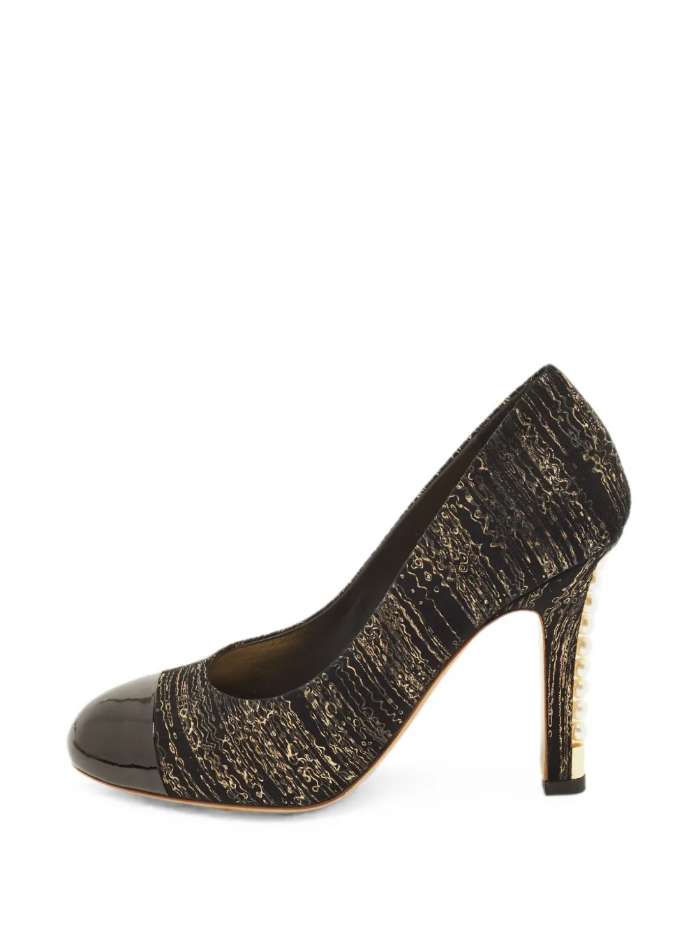CHANEL Pre-Owned pearl-embellished cap-toe pumps - Schwarz