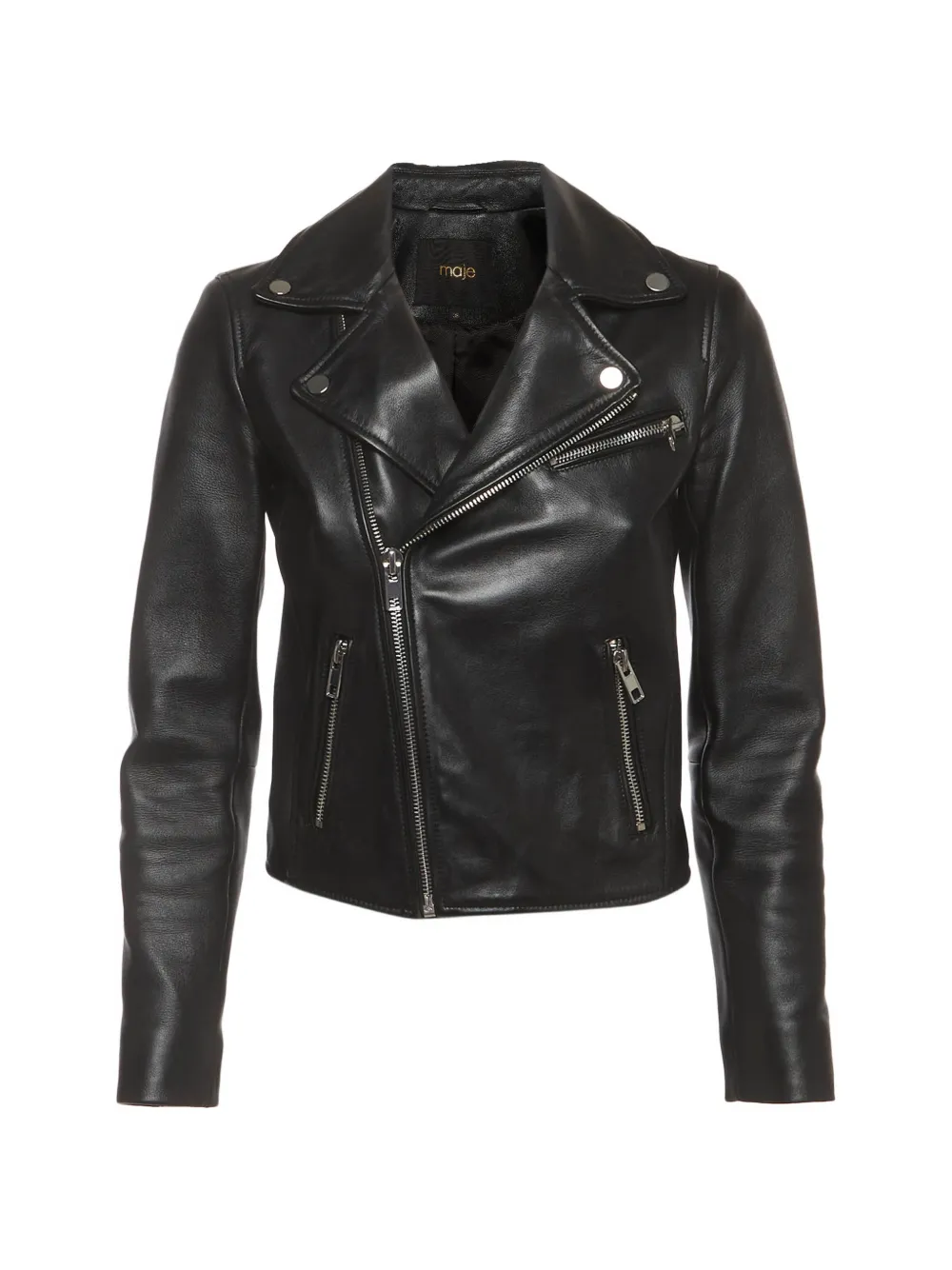 Maje zip-up biker jacket - Schwarz