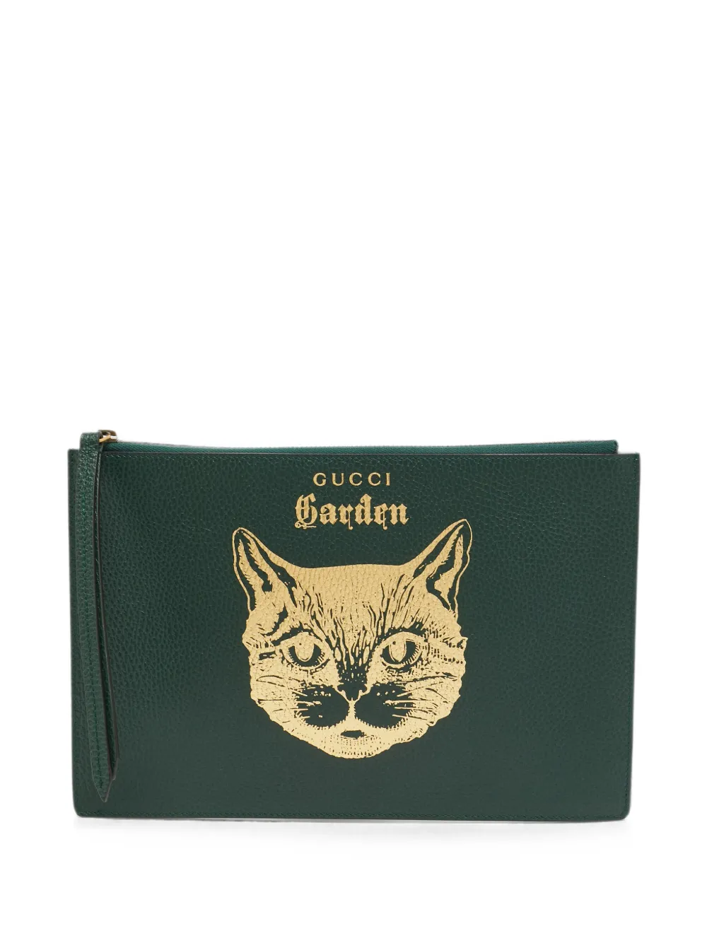 Gucci Pre-Owned Garden Cat zip clutch bag - Grün