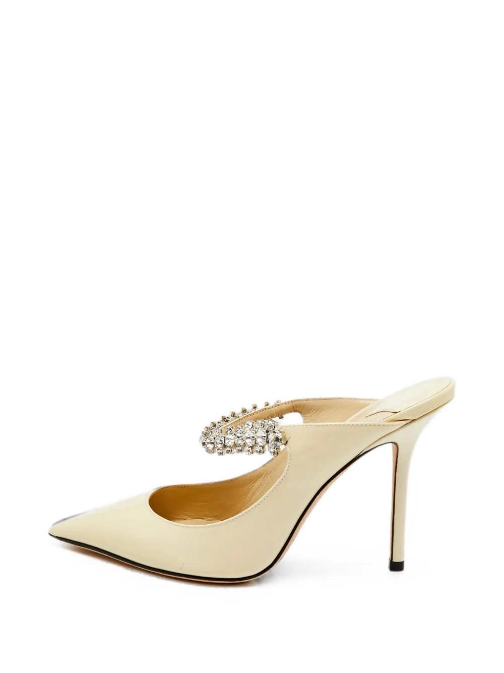 Jimmy Choo Pre-Owned Bing crystal-embellished heeled mules - Nude