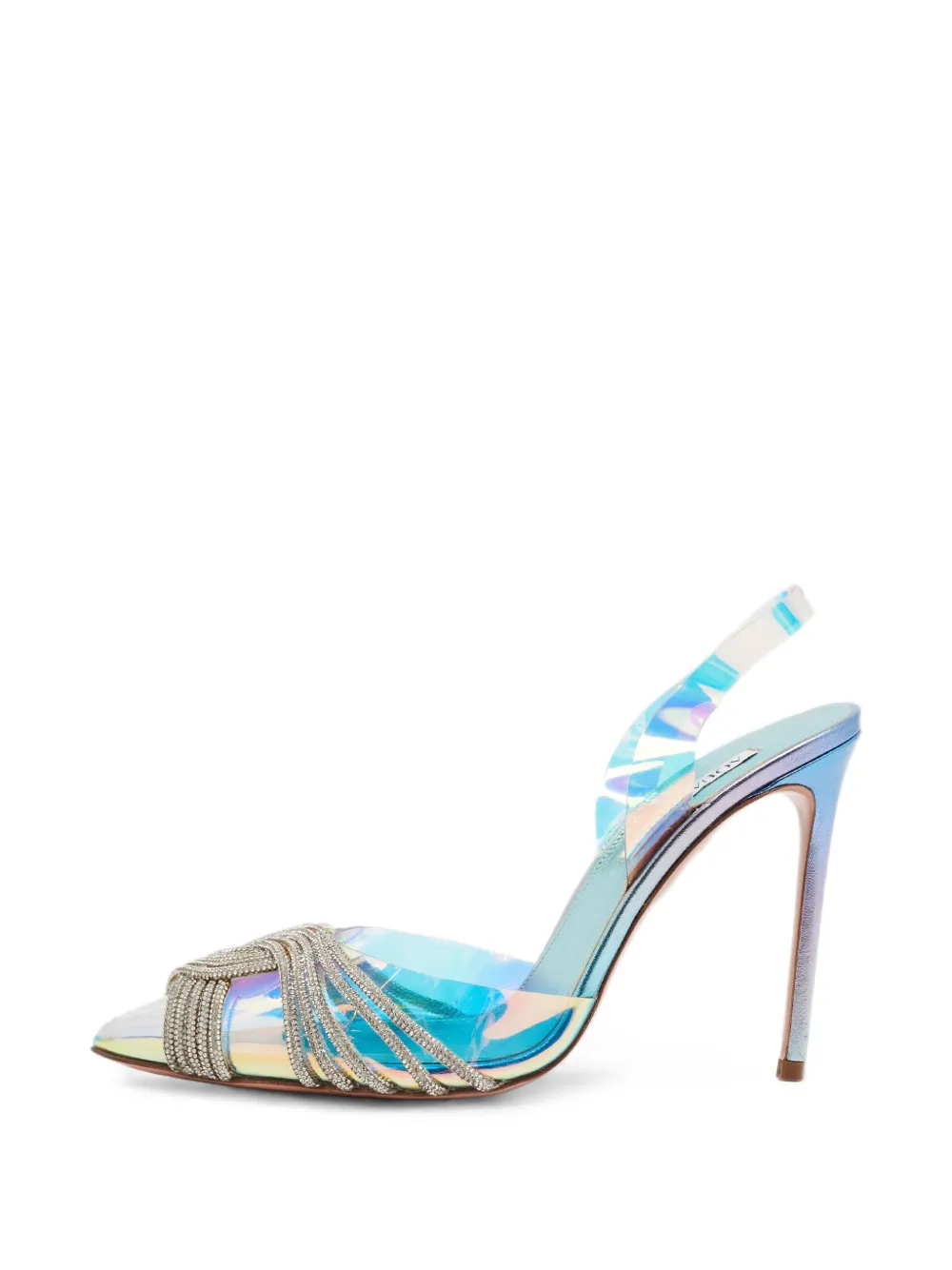 Aquazzura Gatsby crystal-embellished slingback pumps - Blu