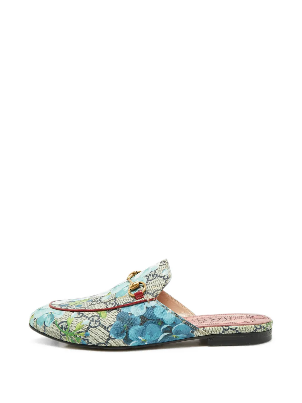 Gucci Pre-Owned Princetown GG blooms canvas mules - Blau