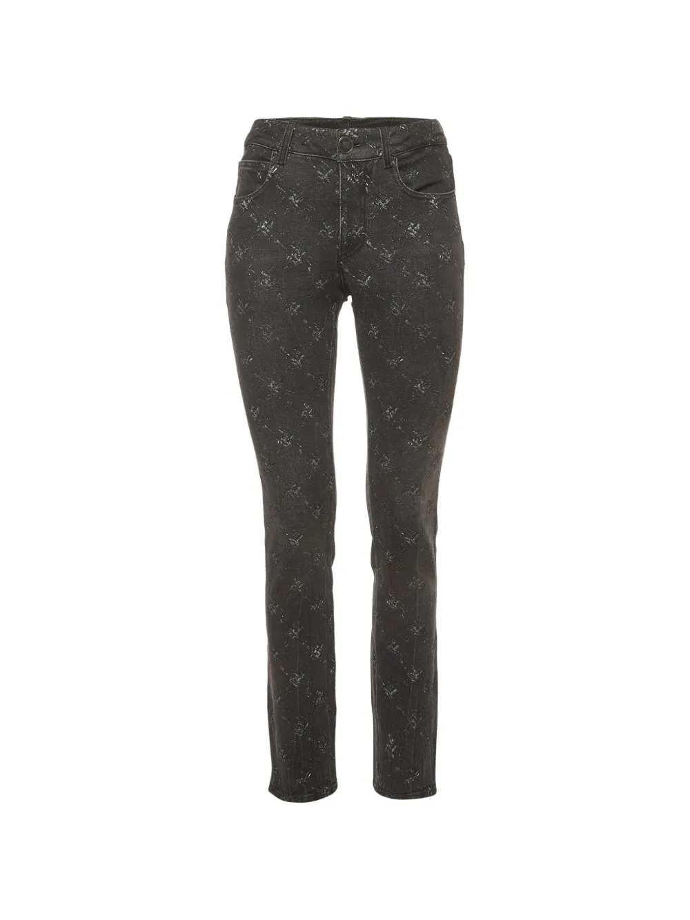 CHANEL Pre-Owned matelassé-print straight-leg jeans - Schwarz