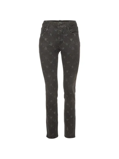 CHANEL Pre-Owned matelassé-print straight-leg jeans