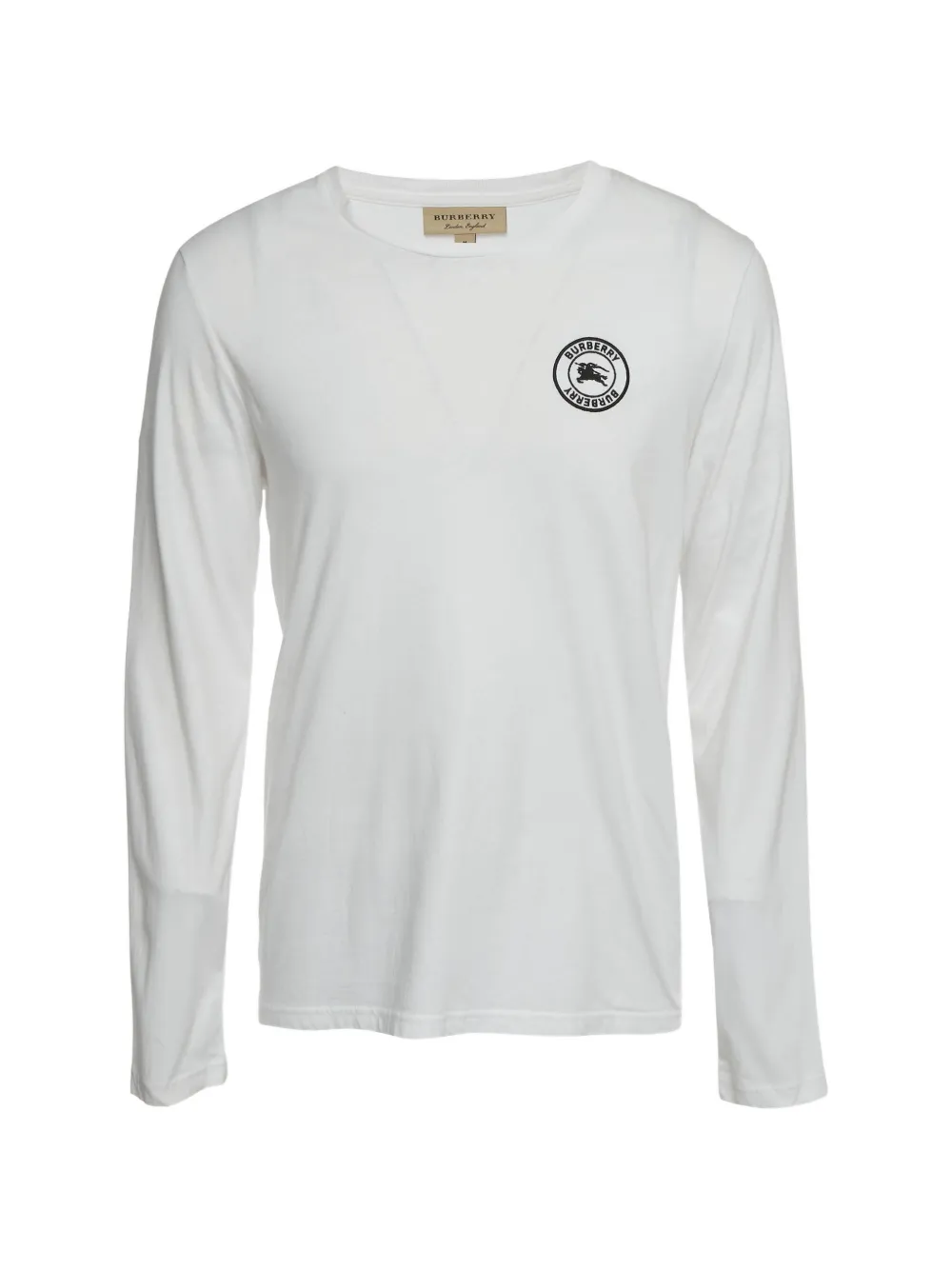 Burberry Pre-Owned logo-embroidered long-sleeve T-shirt - Weiß