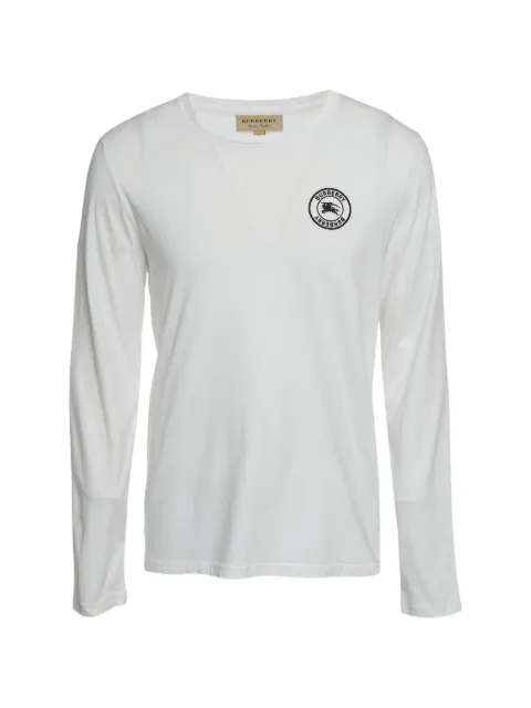 Burberry Pre-Owned logo-embroidered long-sleeve T-shirt