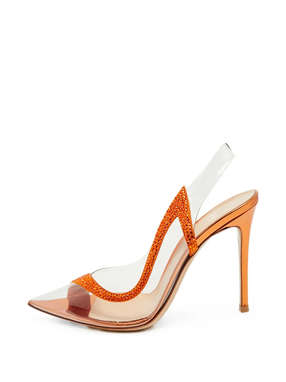 Gianvito Rossi Hortensia crystal-embellished pumps - Orange