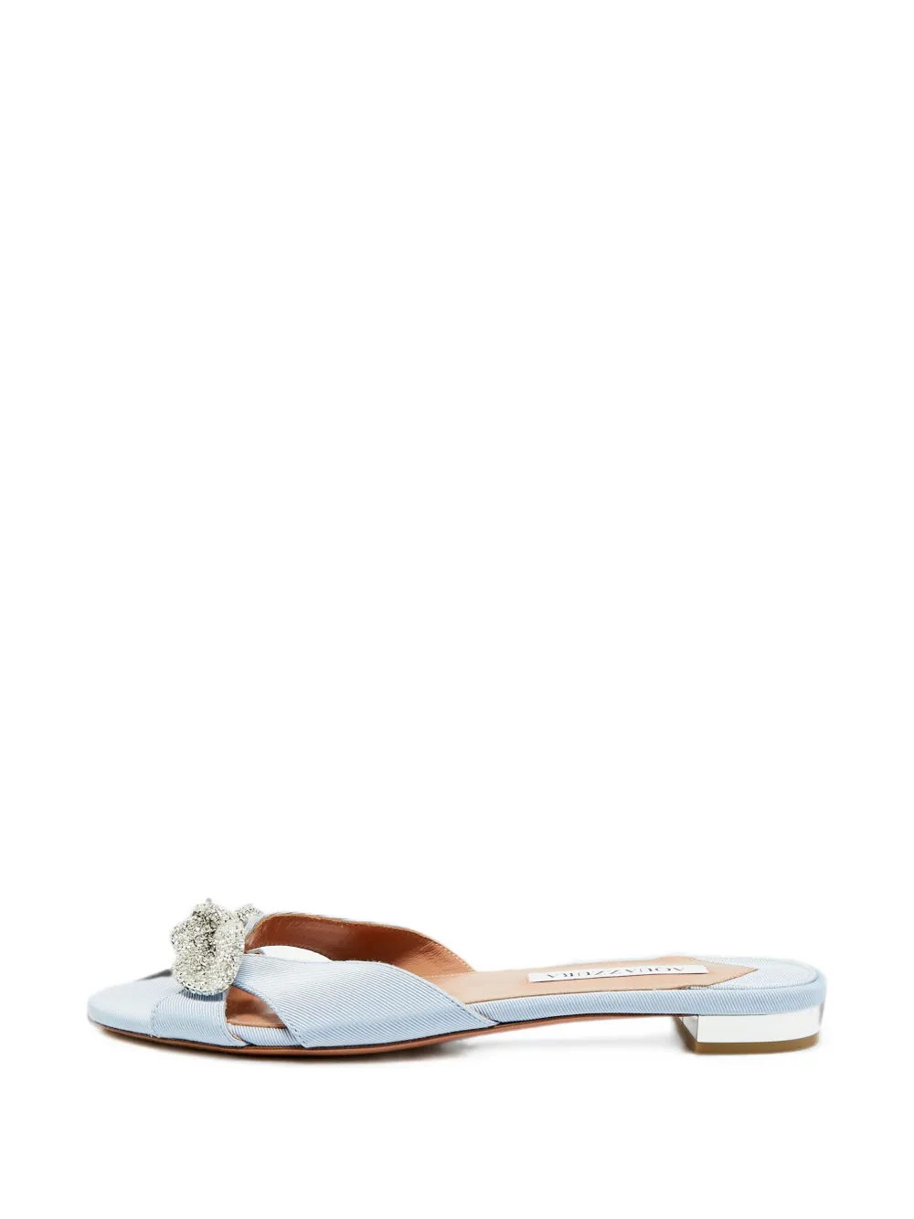 Aquazzura Very Bow denim-effect sandals - Blu