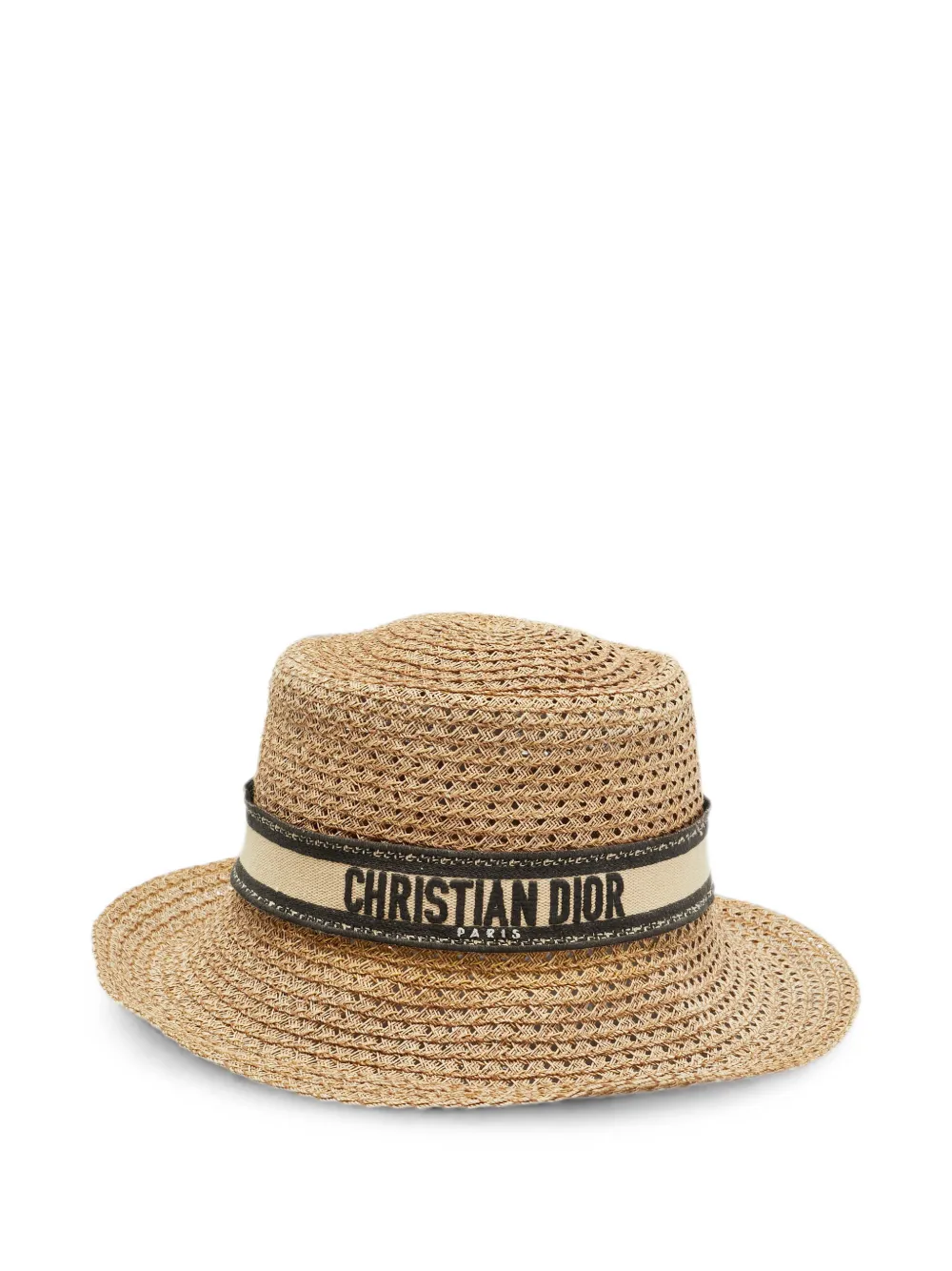 Christian Dior Pre-Owned chapeau D-Bobby à bord large - Tons neutres