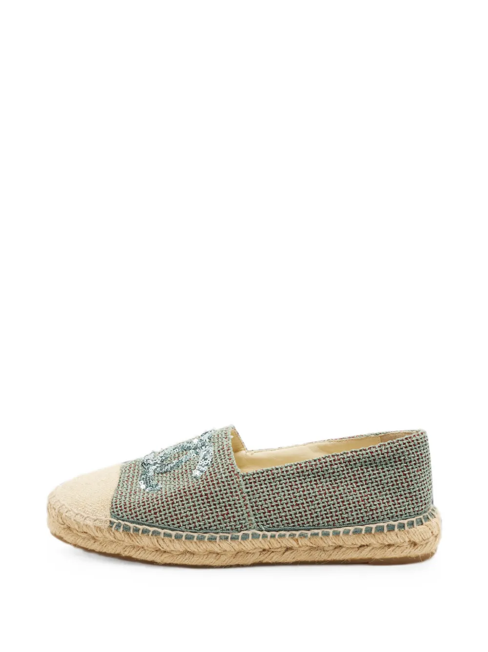 CHANEL Pre-Owned CC sequin-embellished espadrilles - Blau