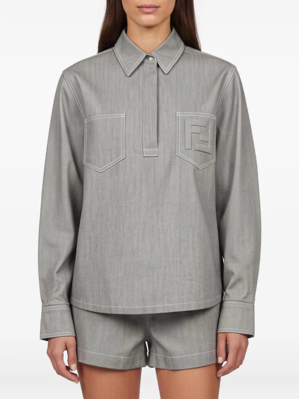 Fendi Pre-Owned FF-embossed shirt - Grau