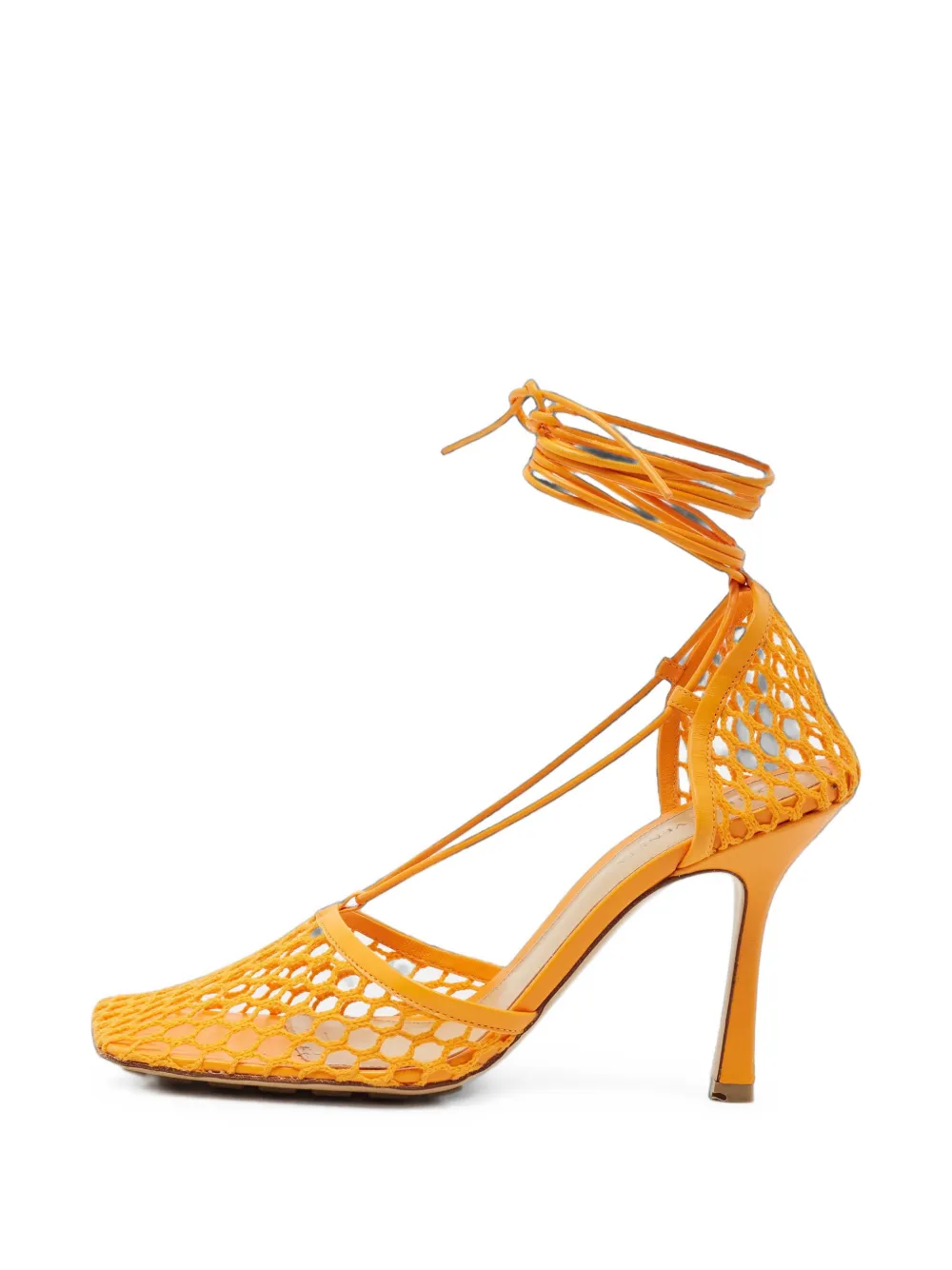 Bottega Veneta Pre-Owned Stretch square-toe sandals - Orange