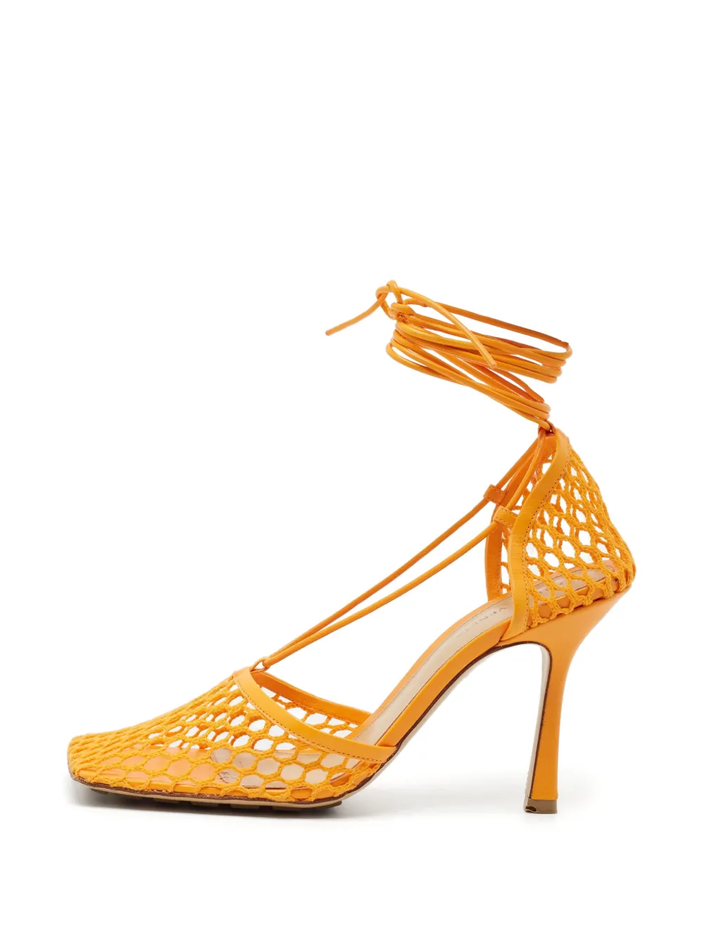 Bottega Veneta Pre-Owned Stretch square-toe sandals - Arancione
