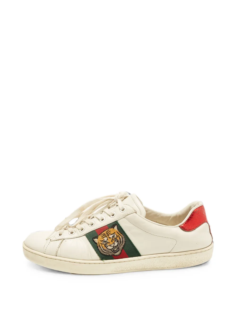 Gucci Pre-Owned Ace tiger embroidered sneakers - Weiß