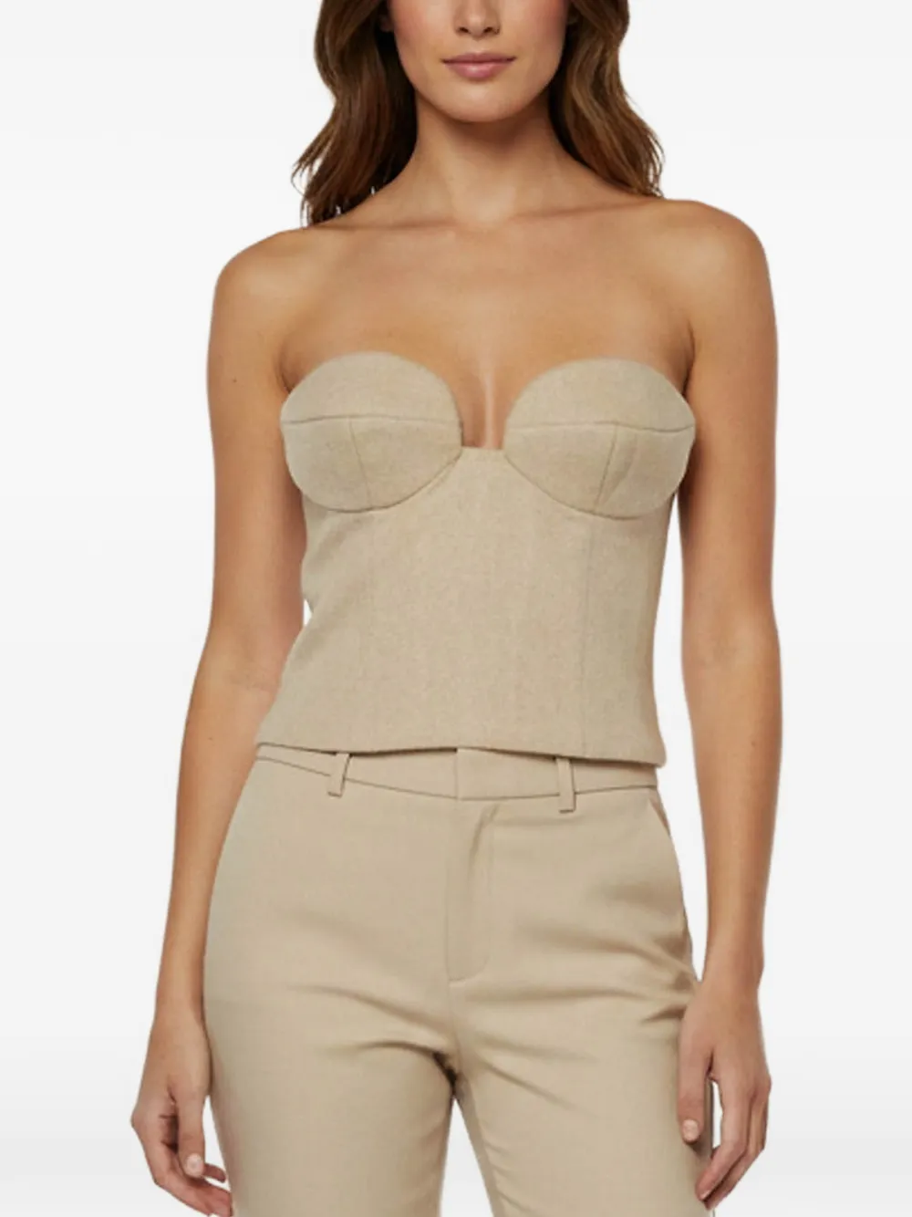 Magda Butrym sculpted corset top - Nude