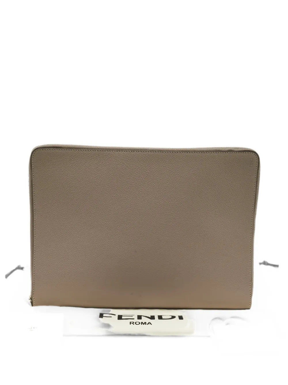 Fendi Pre-Owned grained leather pouch - Nude