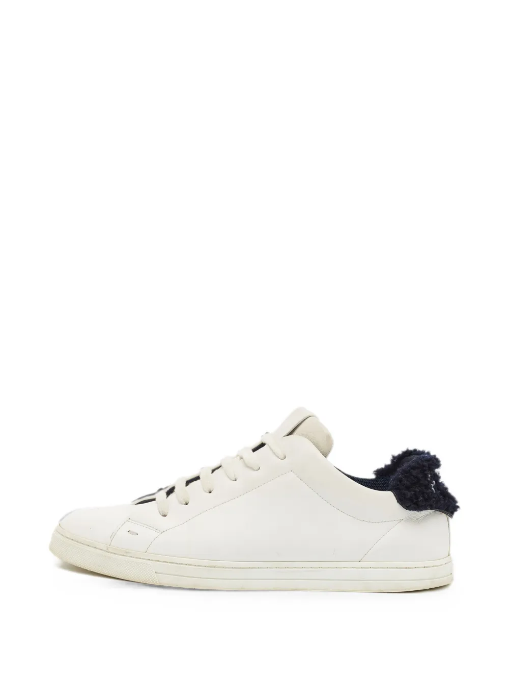 Fendi Pre-Owned Shearling-trim low-top sneakers - Weiß