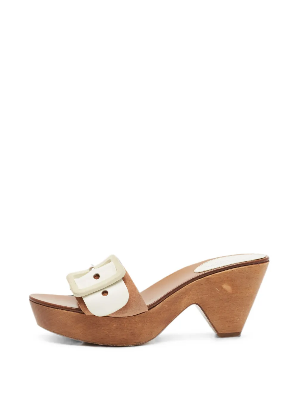 Sergio Rossi buckle-detail platform clogs - Weiß