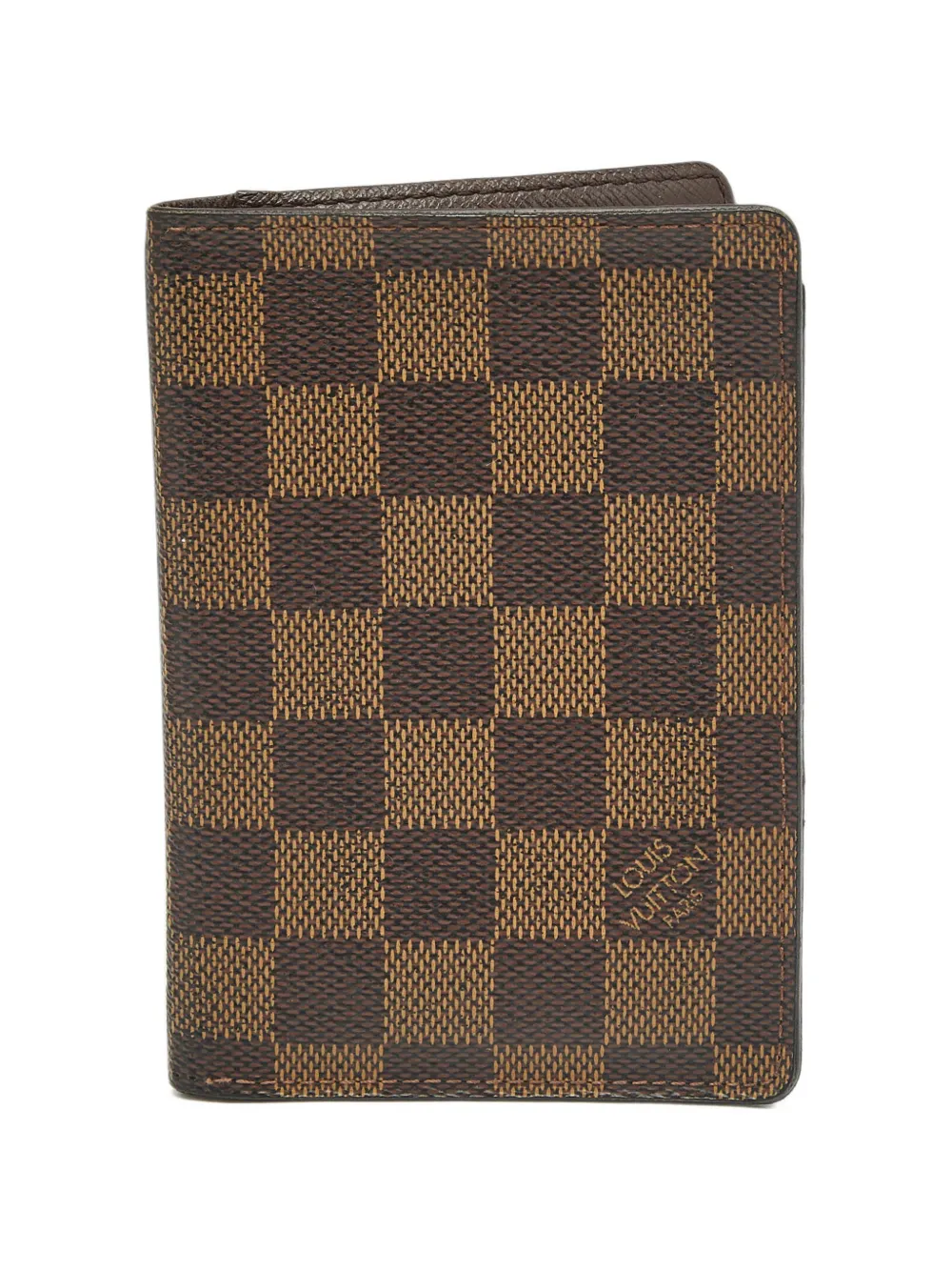 Pre-owned Louis Vuitton Damier Ebene Passport Holder In Brown
