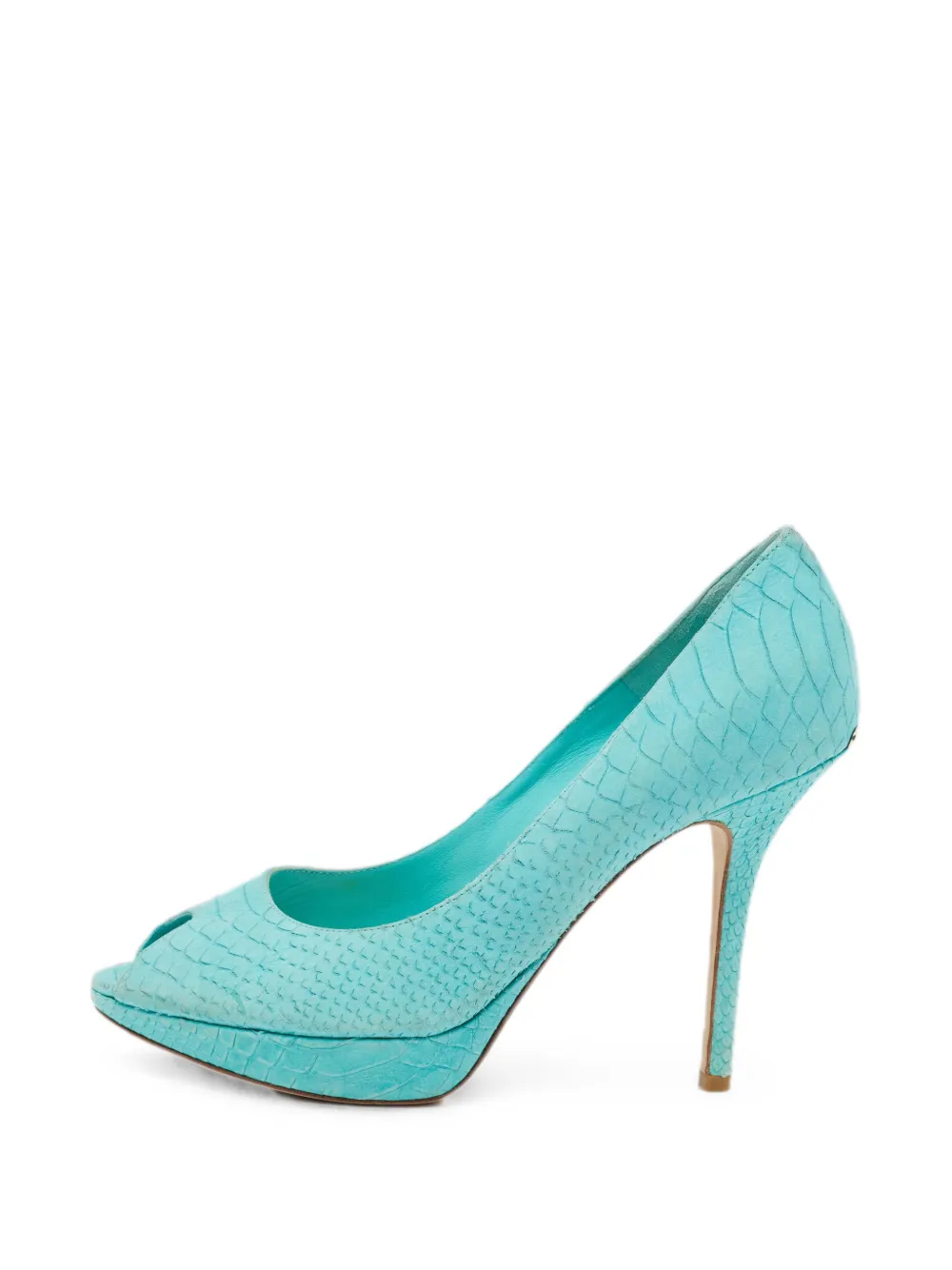 Christian Dior Pre-Owned Miss Dior python-embossed pumps - Blau