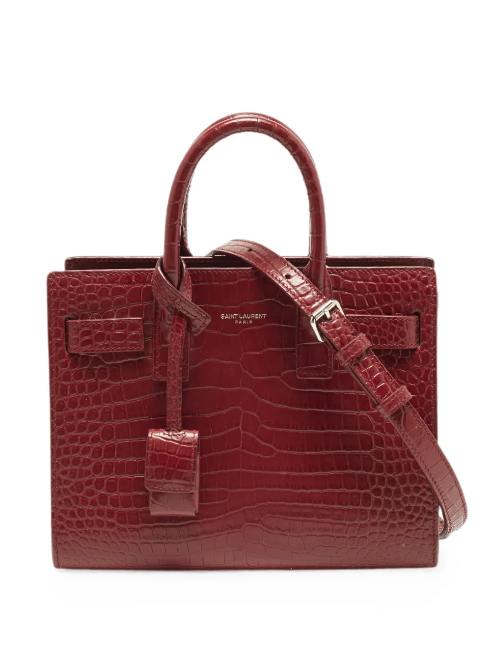 Saint Laurent Pre-Owned 2017 Sac De Jour crocodile-effect tote bag - Rot