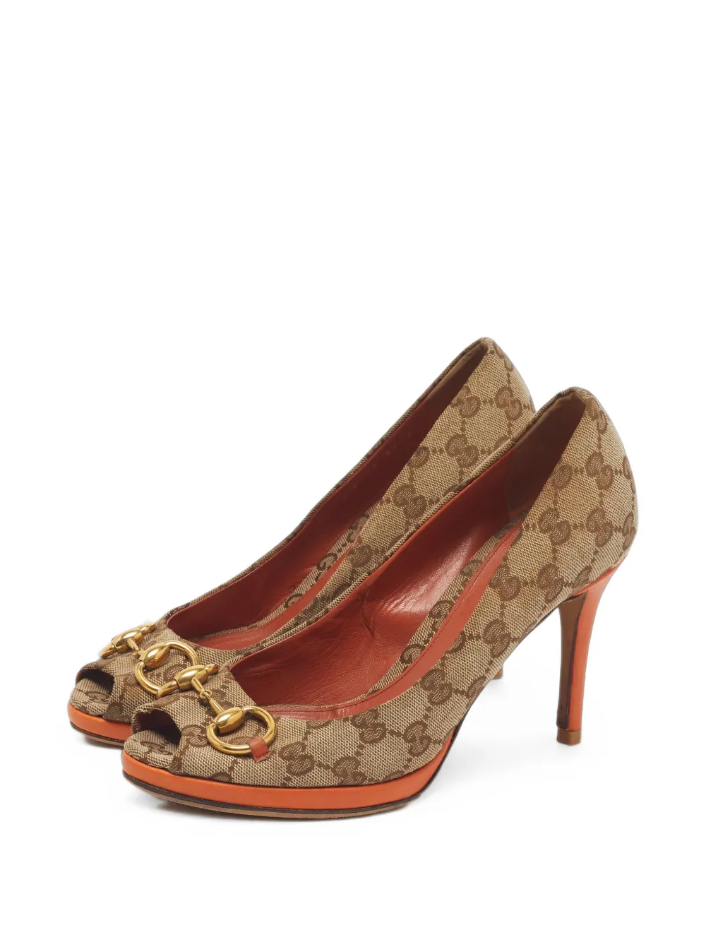 Gucci Pre-Owned Horsebit GG canvas pumps - Braun