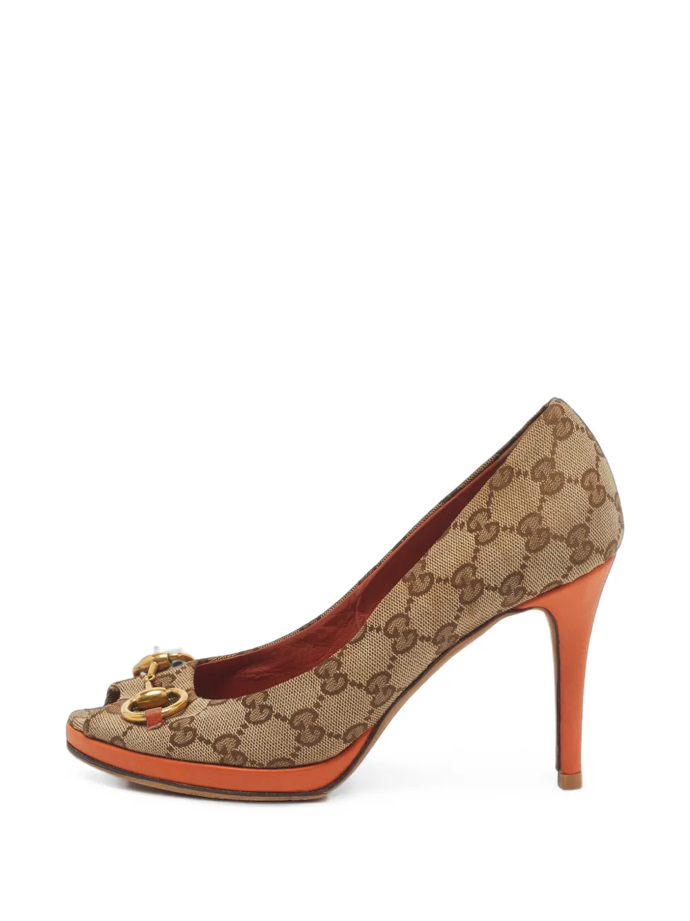 Gucci Pre-Owned Horsebit GG canvas pumps - Marrone