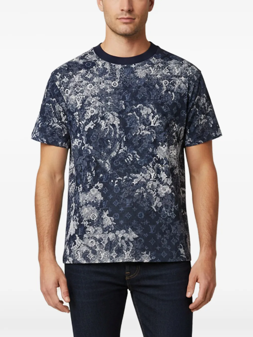 Louis Vuitton Pre-Owned tapestry monogram T-shirt - Blu