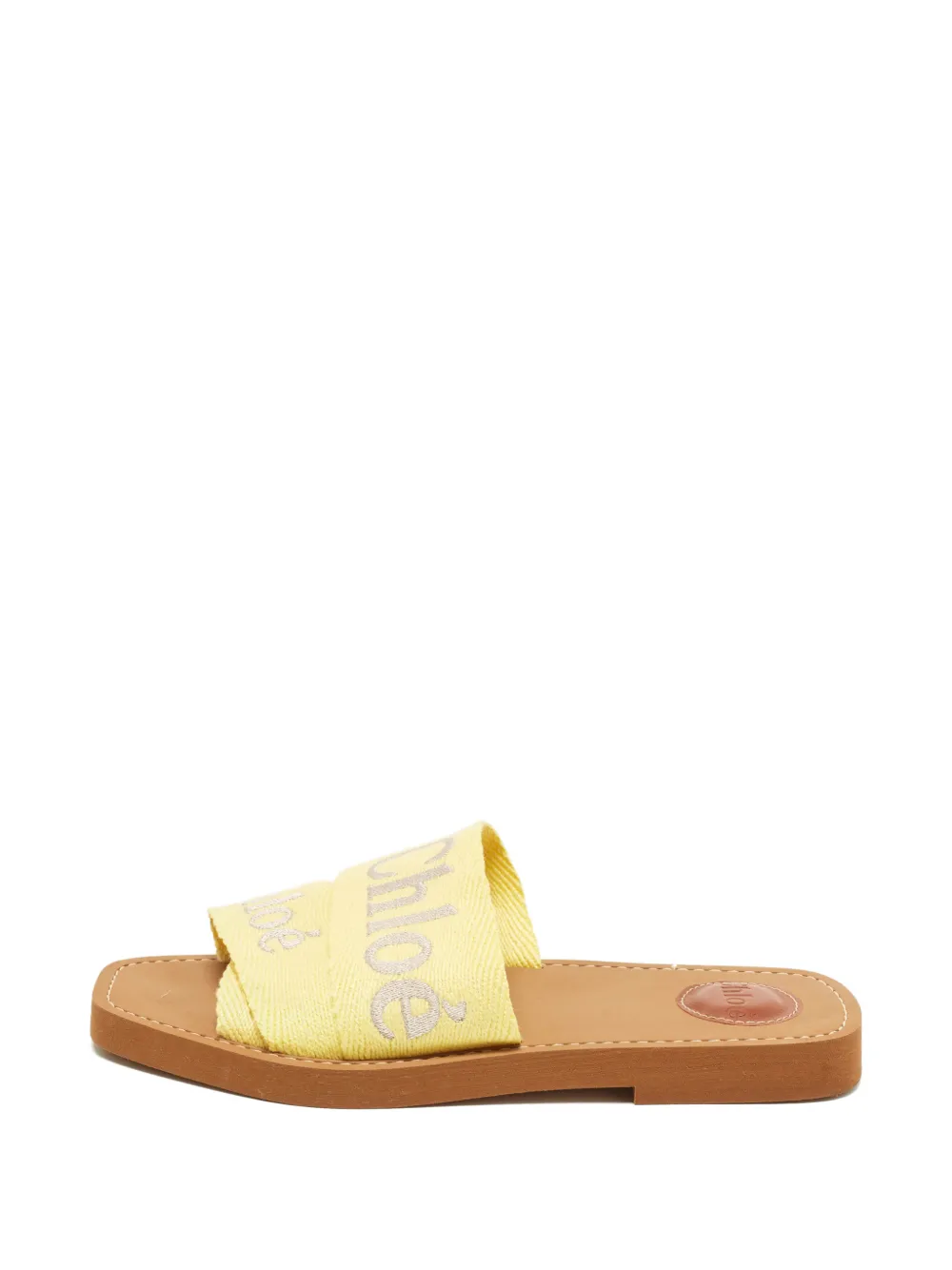 Chloé Pre-Owned Woody logo-print slides - Giallo