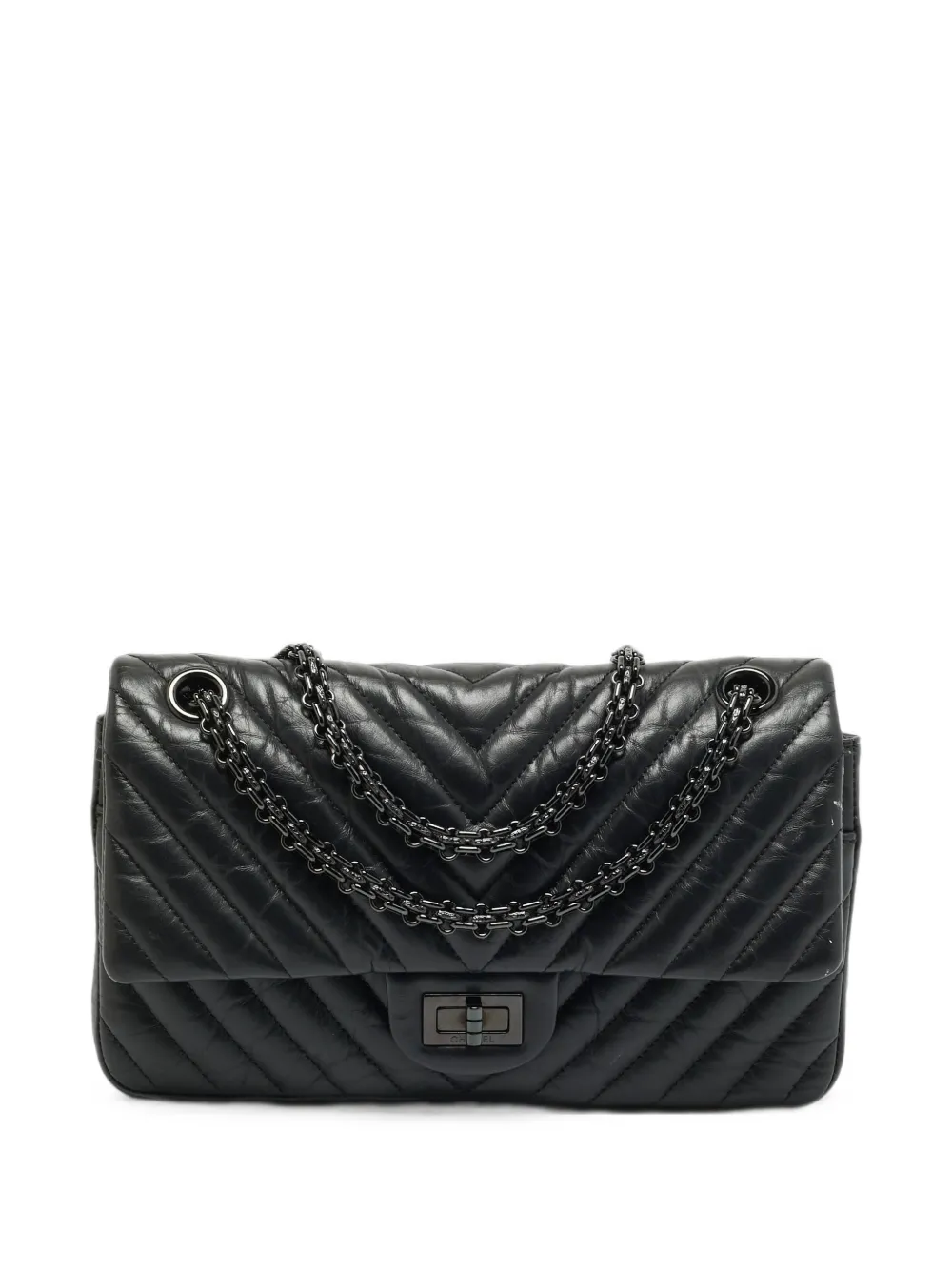 CHANEL Pre-Owned 2016-2017 Reissue 2.55 chevron-quilting shoulder bag - Schwarz