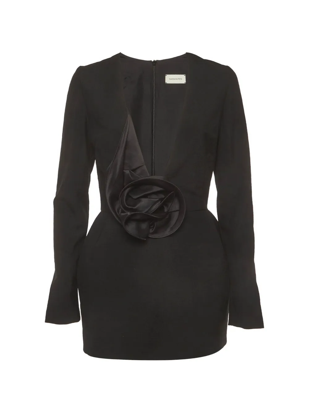 Magda Butrym floral-appliqué mini dress - Nero