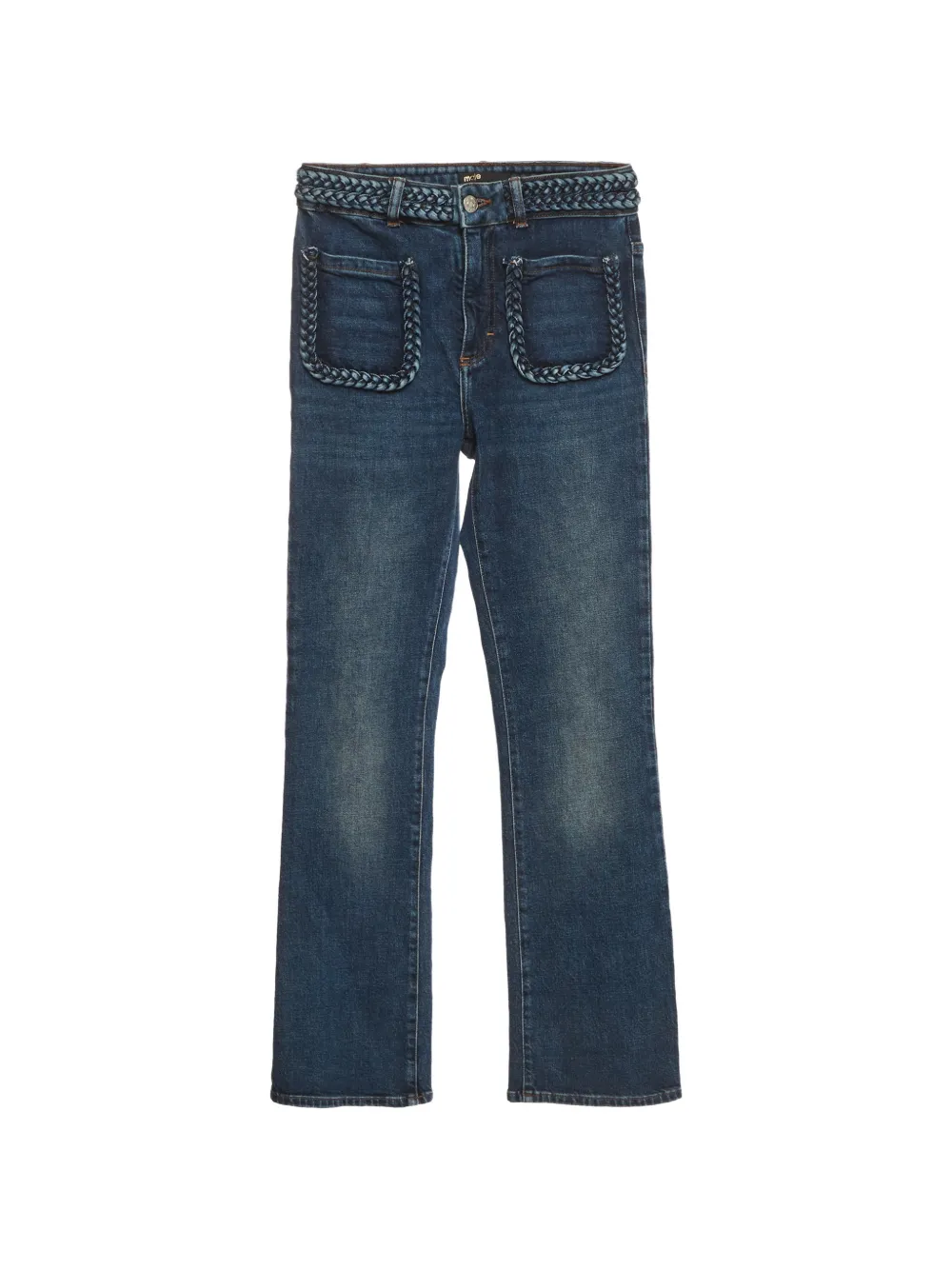 Maje braided-trim jeans - Blau