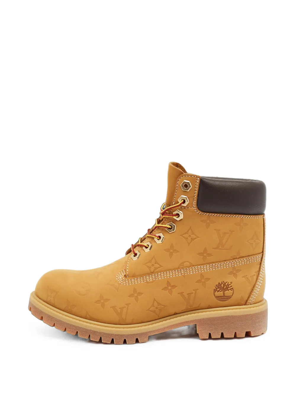 Louis Vuitton Pre-Owned x Timberland Monogram nubuck leather ankle boots - Braun