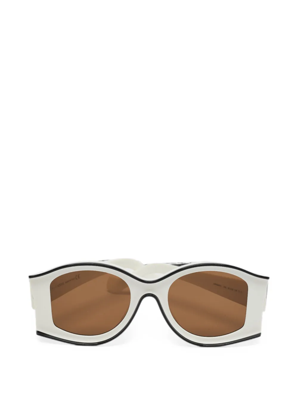 Loewe Pre-Owned geometric-frame constrast-trim sunglasses - Weiß