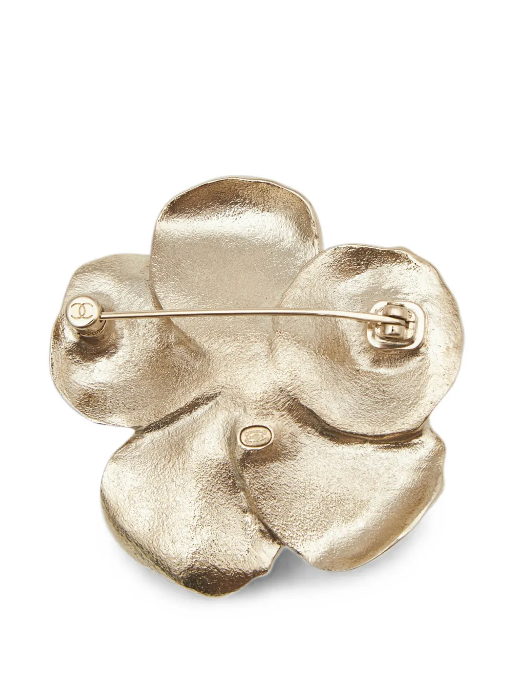 CHANEL Pre-Owned interlocking-CC brooch - Gold